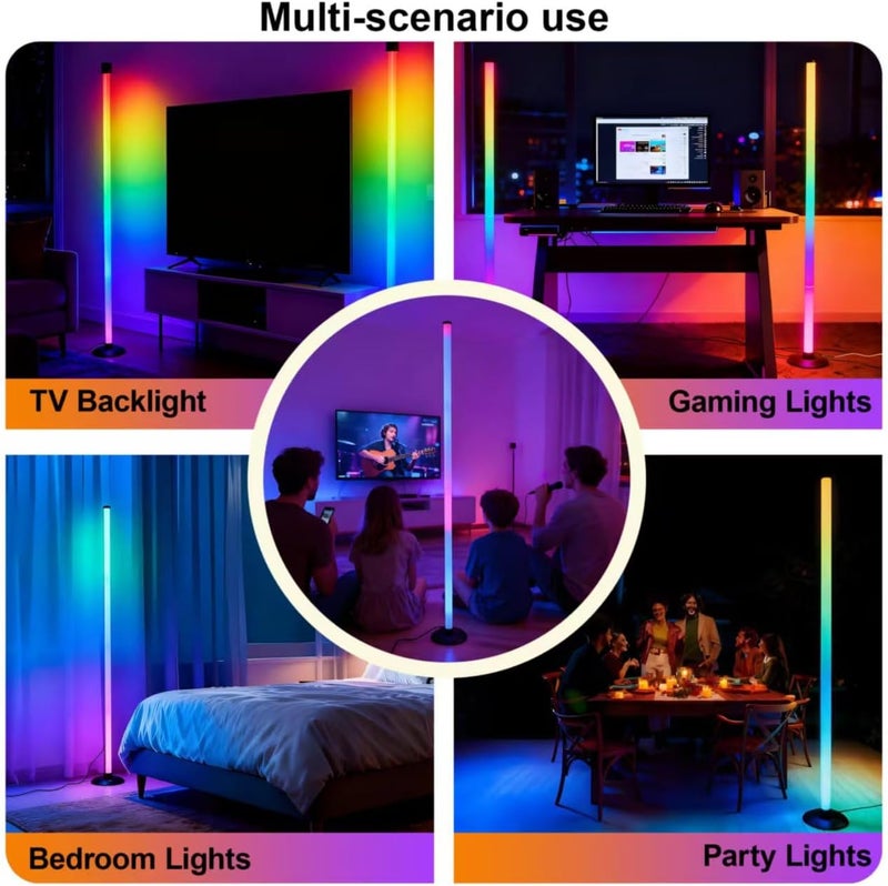Ledagic Led Corner Floor Lamp USB Powered, IC+RGBW Music Sync Color Changing Led Lamp with App & Remote Control, Timer Setting, Standing Lamps for Living Room Lamp Bedroom Gaming Party, 2 Pack - Image 3